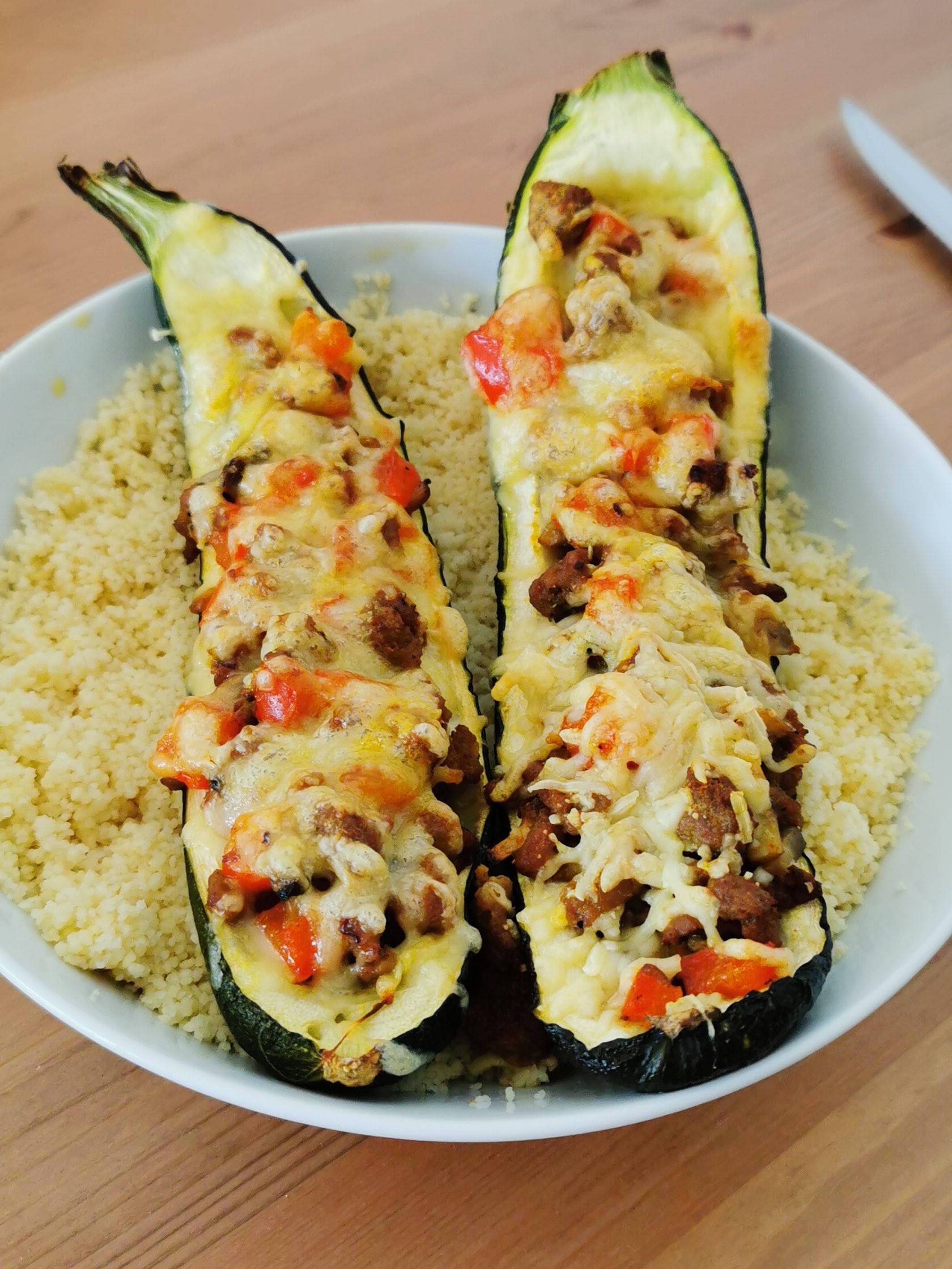 Gevulde courgette met couscous